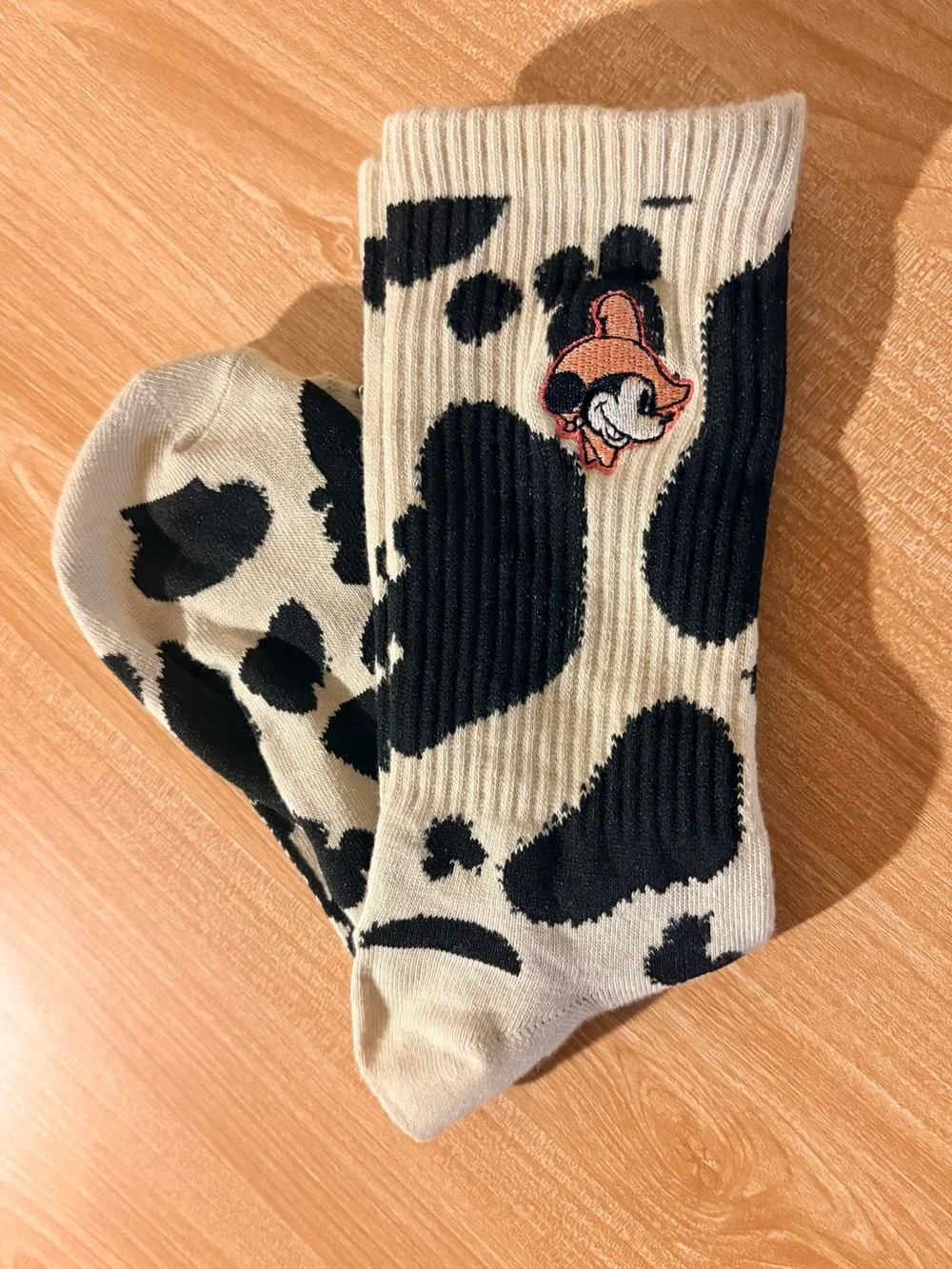 Disney Mickey Mouse Cow Print Crew Socks BoxLunch Exclusive New without Tags